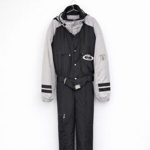 Bogner Vintage Ski Suit Made in Germany EU 42 Black Gray Belted